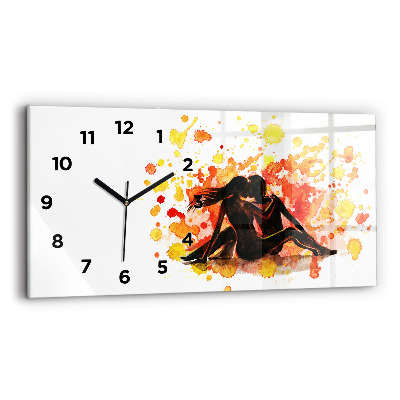 Horloge horizontale en verre Amour et couple amoureux