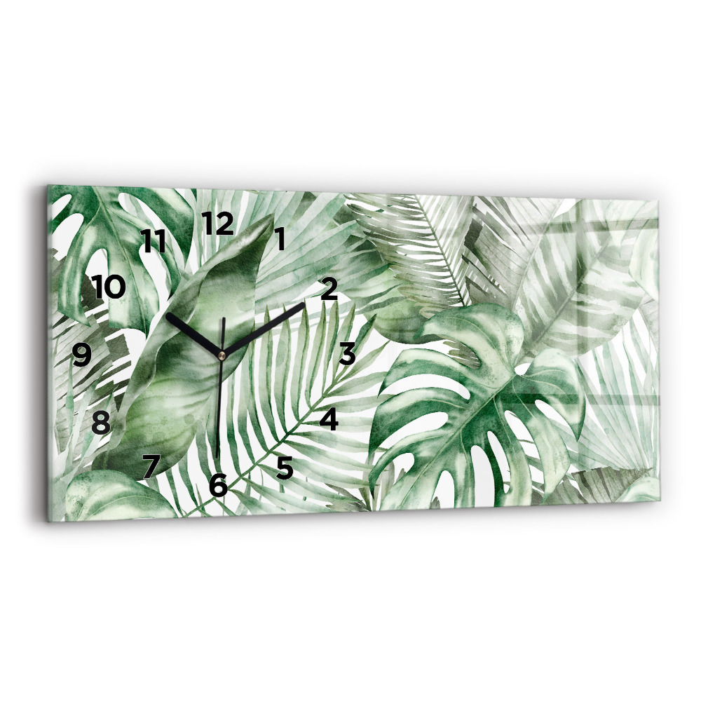 Horloge murale horizontale Feuilles de plantes