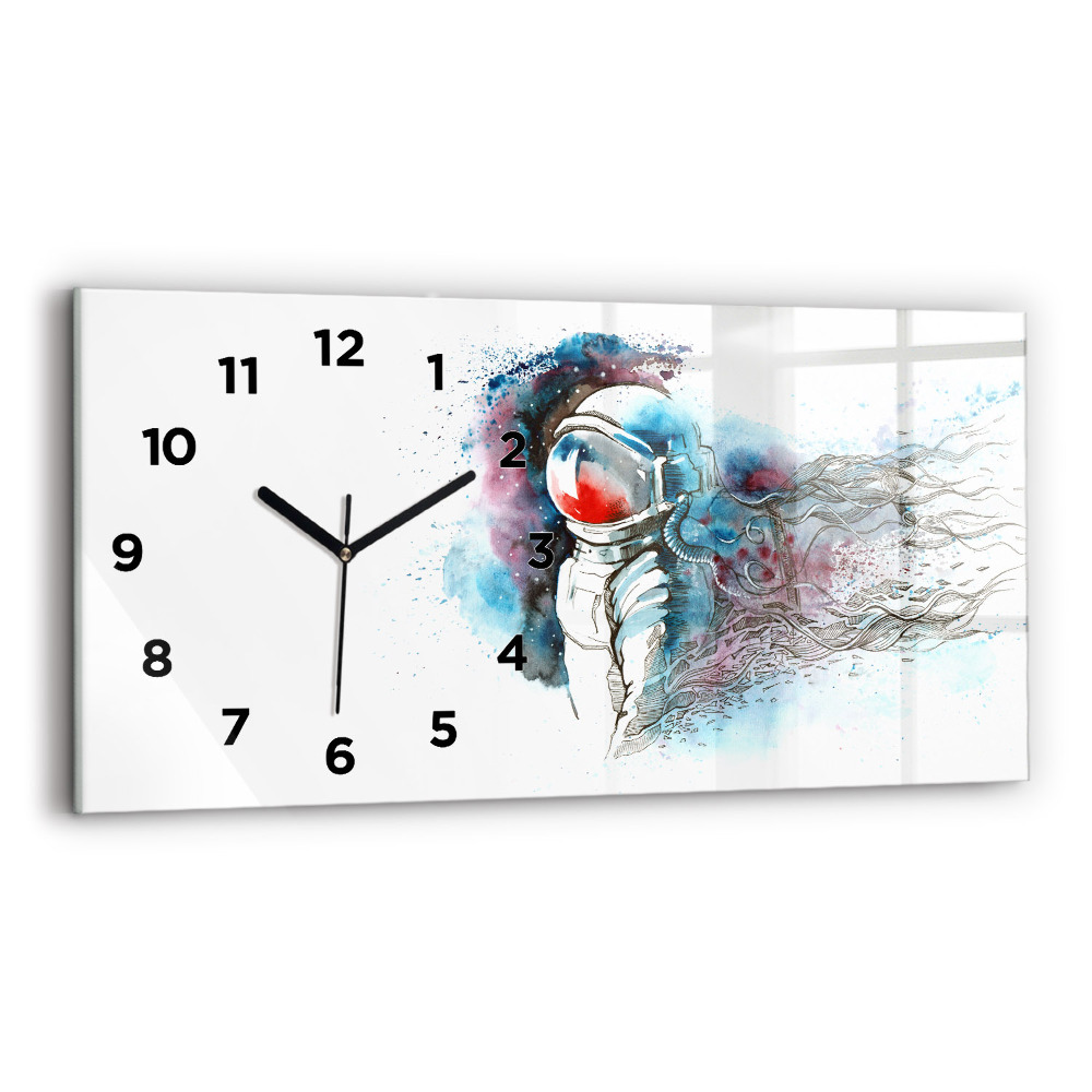 Horloge rectangulaire horizontale Astronaute abstrait