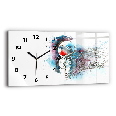 Horloge rectangulaire horizontale Astronaute abstrait