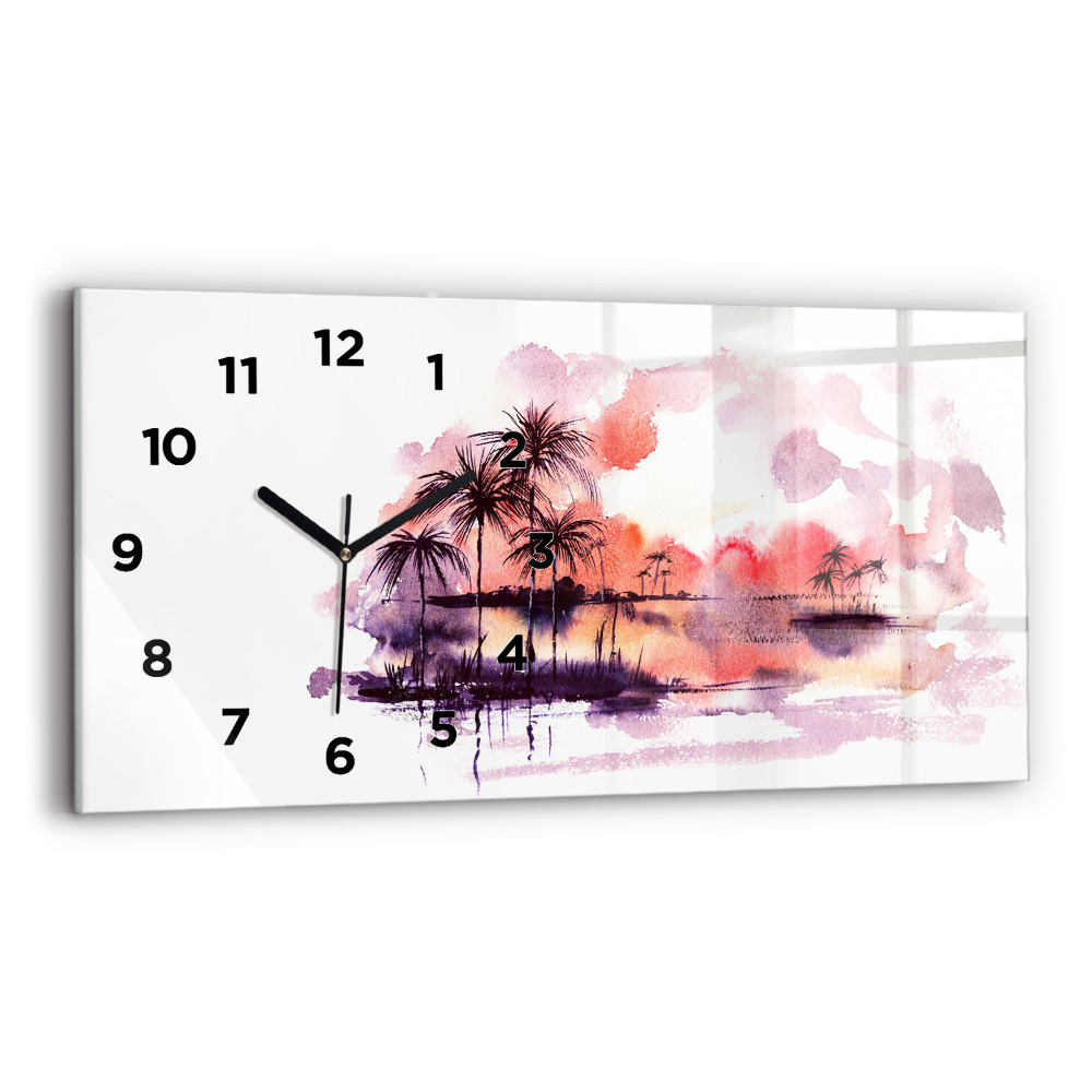 Horloge rectangulaire horizontale Paysage tropical