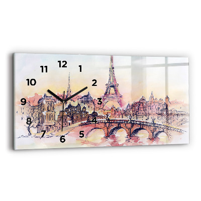 Horloge rectangulaire horizontale Paysage peint de Paris