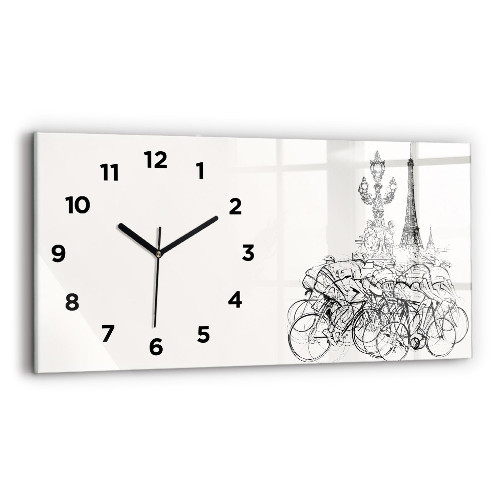 Horloge rectangulaire horizontale Dessin d'une course cycliste