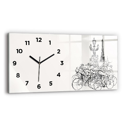 Horloge rectangulaire horizontale Dessin d'une course cycliste