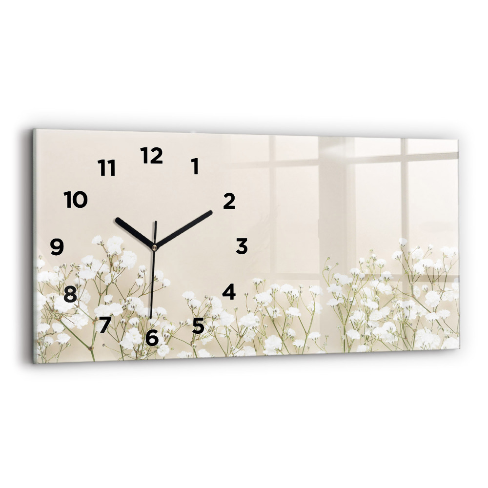 Horloge rectangulaire horizontale Fleurs épanouies