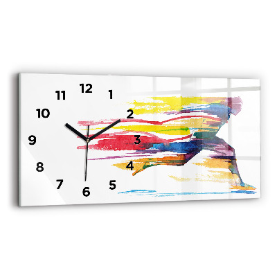 Horloge murale horizontale Illustration d'un coureur