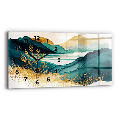 Horloge rectangulaire horizontale Paysage de montagne