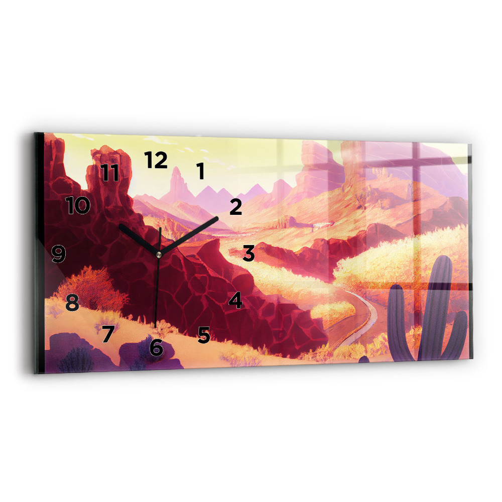 Horloge rectangulaire horizontale Illustration du désert de l'Arizona