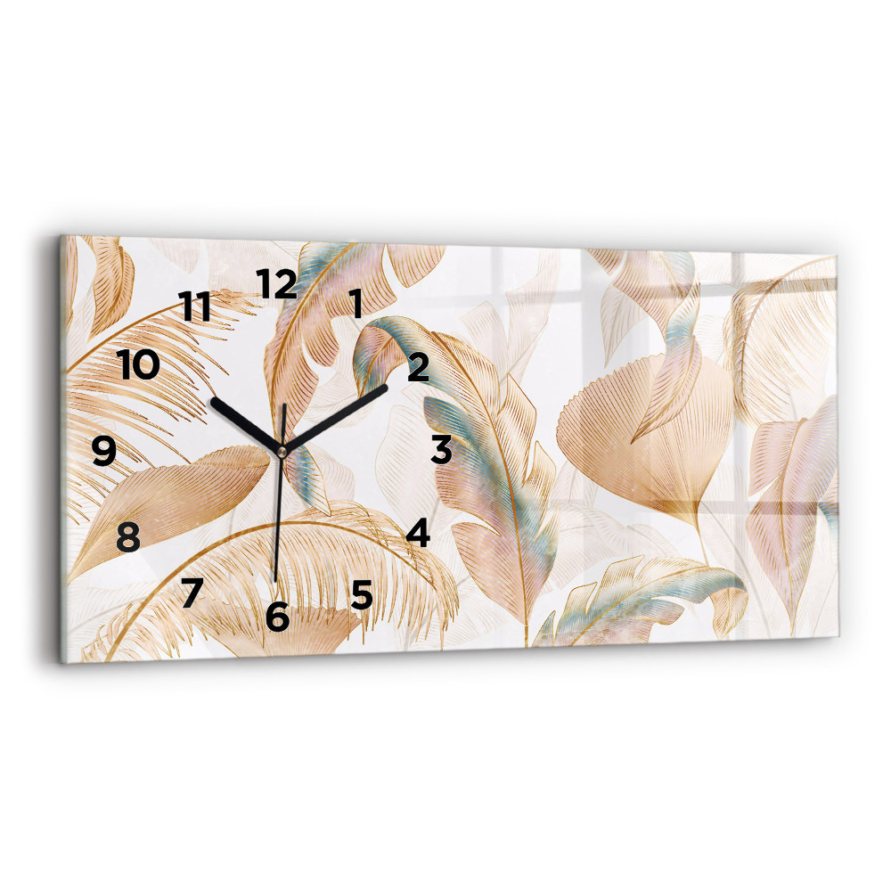 Horloge horizontale en verre Motif de feuilles dans la nature