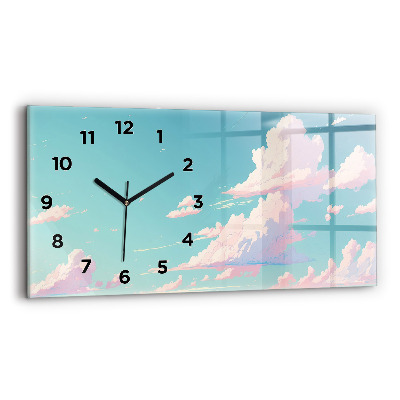 Horloge murale horizontale Ciel pastel