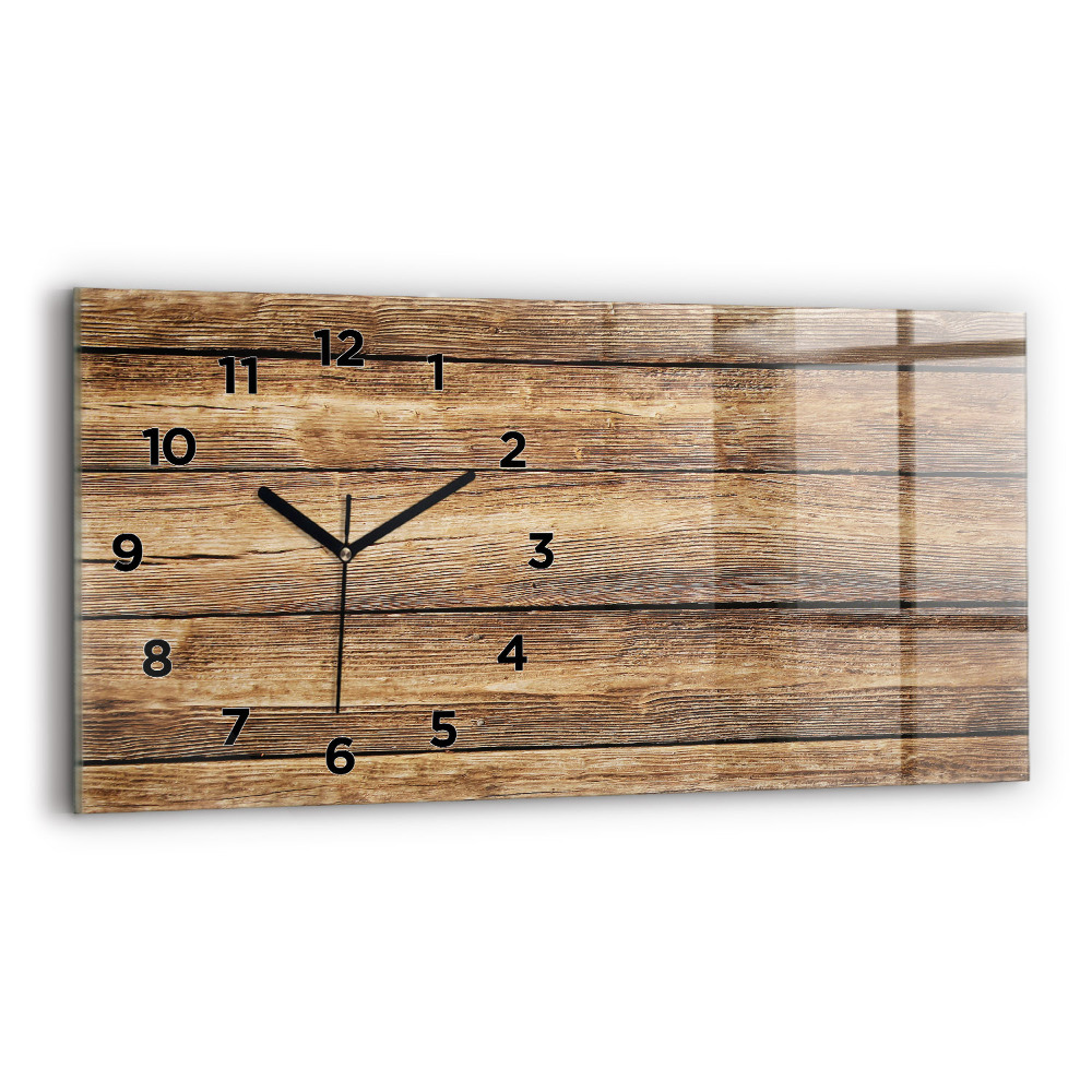 Horloge murale horizontale Planches en bois