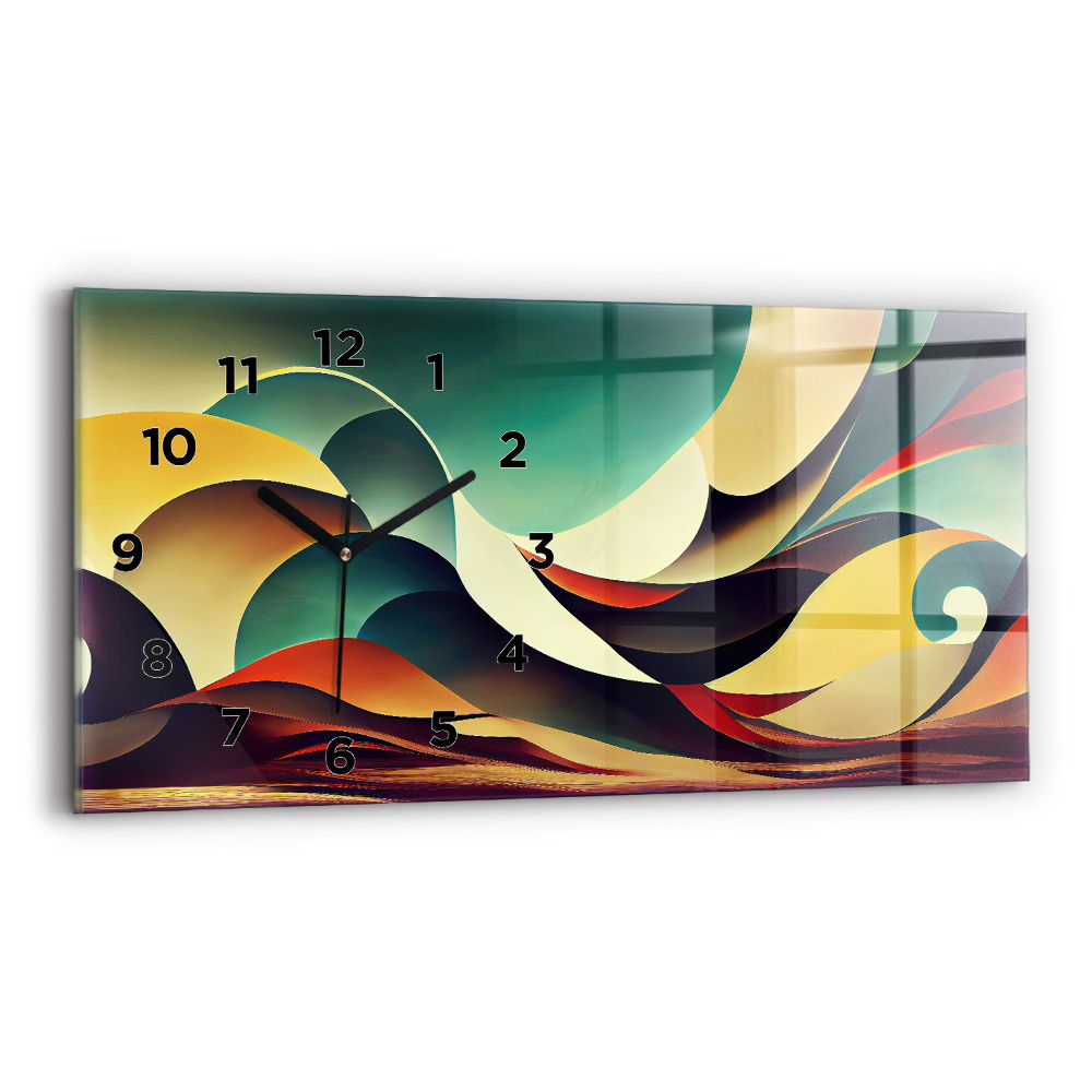 Horloge rectangulaire horizontale Fond de lignes abstraites