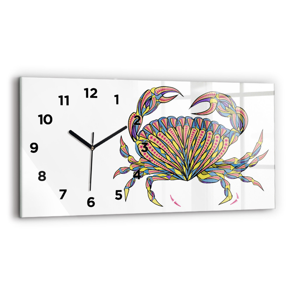 Horloge murale horizontale Crabe ethnique