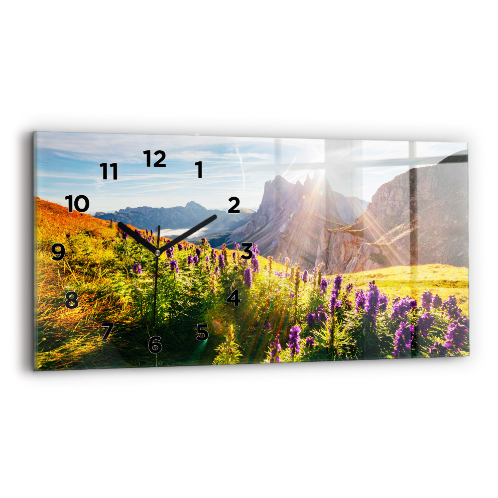 Horloge rectangulaire horizontale Prairie de lavande