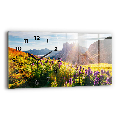 Horloge rectangulaire horizontale Prairie de lavande