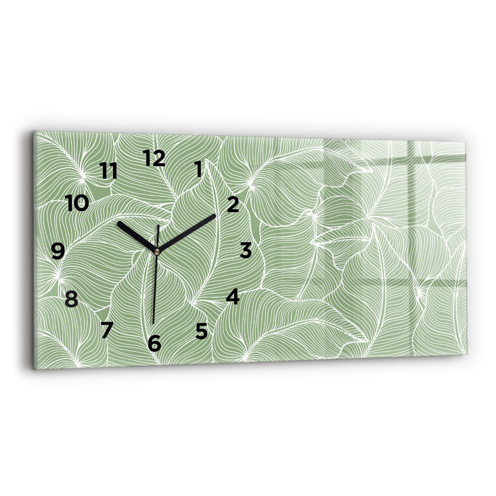 Horloge rectangulaire horizontale Motif de feuilles dans la nature