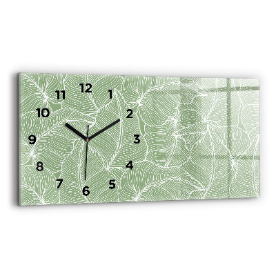 Horloge rectangulaire horizontale Motif de feuilles dans la nature