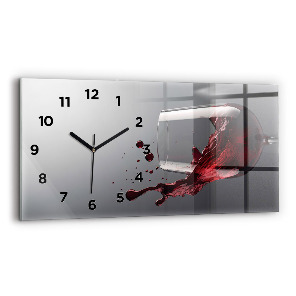 Horloge horizontale en verre Lampe de vin rouge