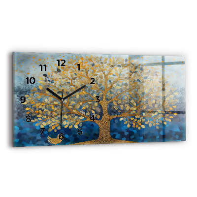 Horloge murale horizontale Arbre abstrait