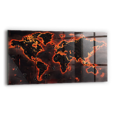 Horloge rectangulaire horizontale Carte du monde