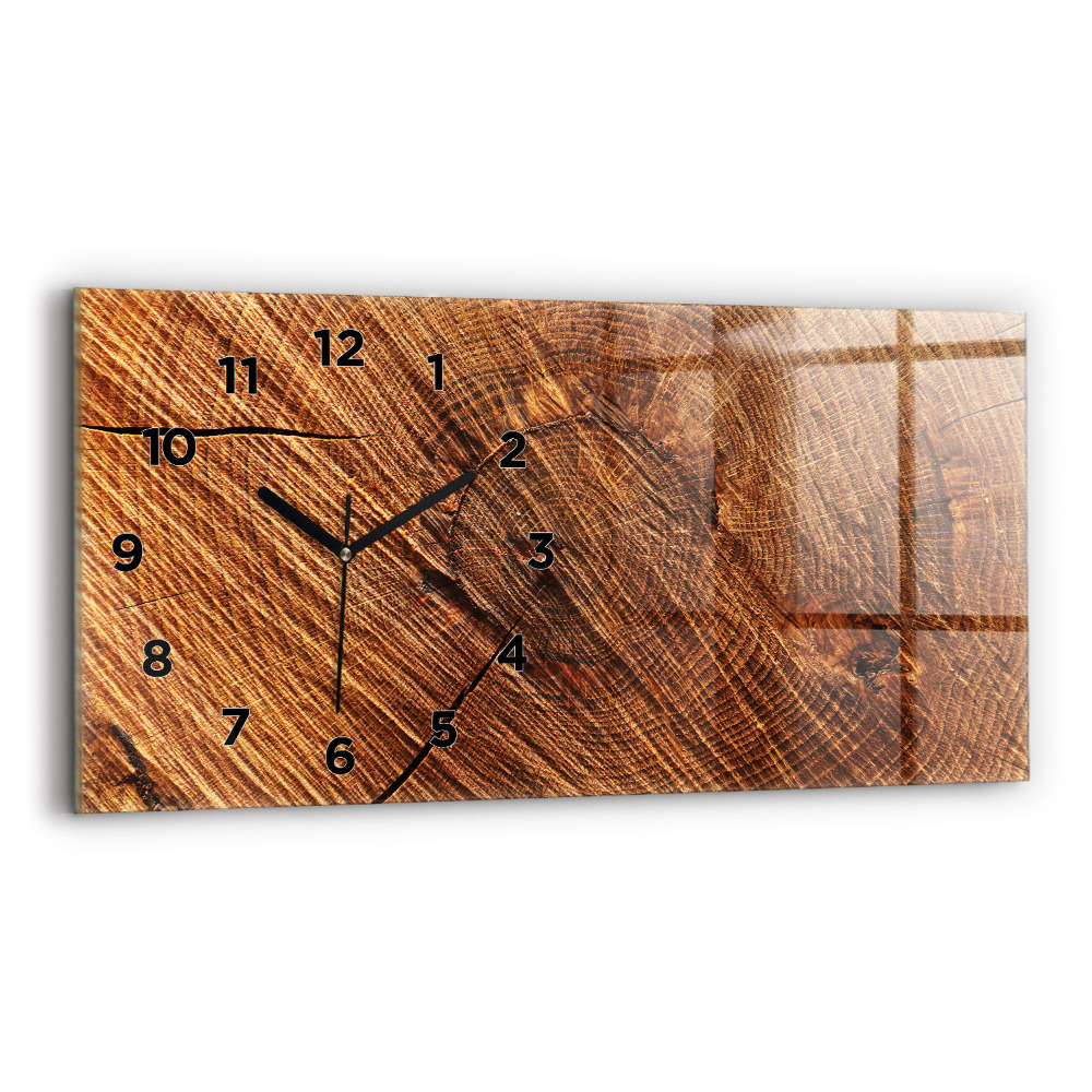 Horloge horizontale en verre Bois décoratif