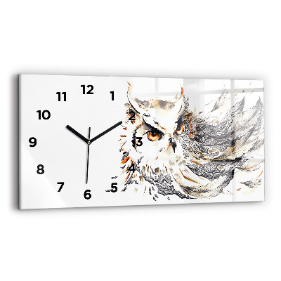 Horloge horizontale en verre Hibou symbole de sagesse