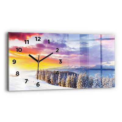 Horloge rectangulaire horizontale Paysage de montagne hivernal