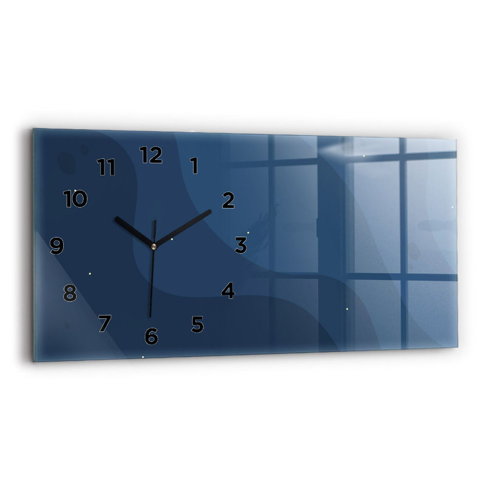 Horloge rectangulaire horizontale Vagues bleues