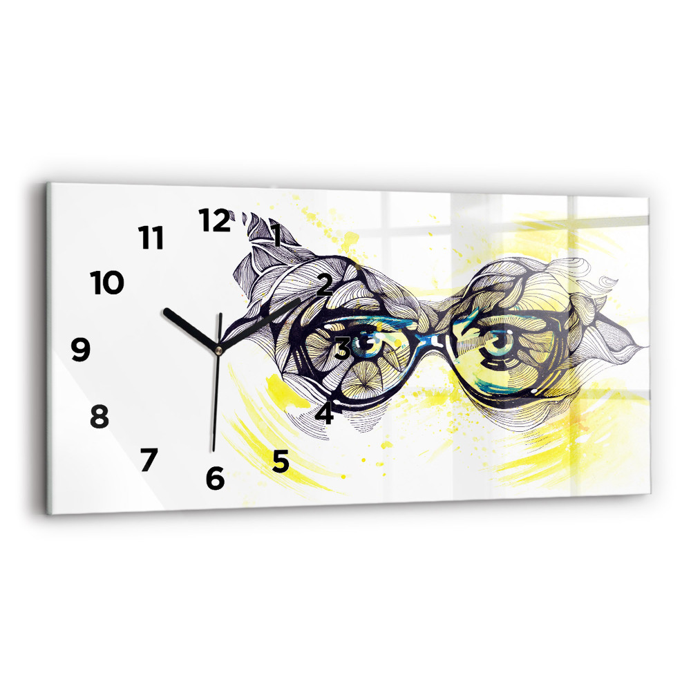 Horloge murale horizontale Lunettes de vue