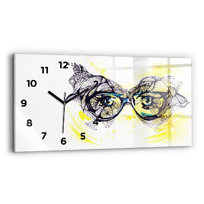 Horloge murale horizontale Lunettes de vue