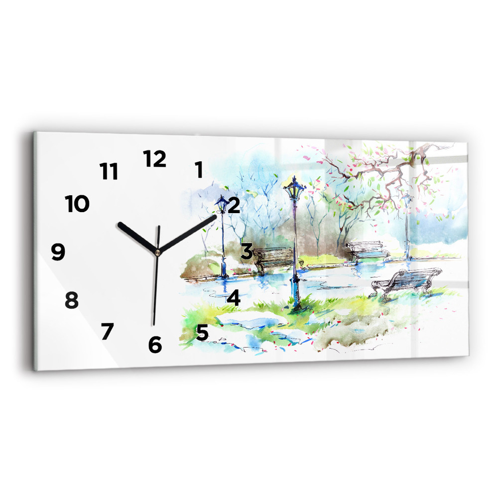 Horloge murale horizontale Printemps pittoresque