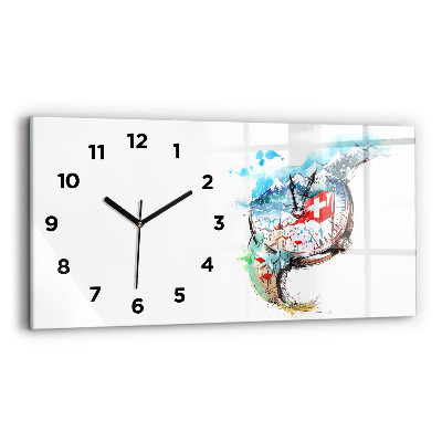 Horloge murale horizontale Montre suisse