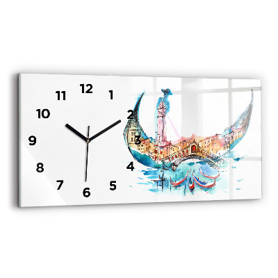 Horloge horizontale en verre Italie - La gondole vénitienne