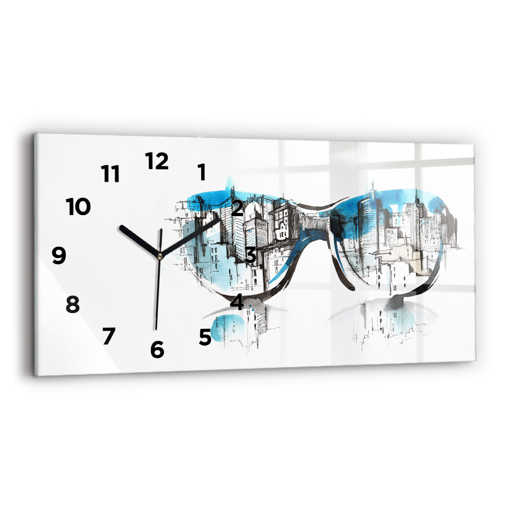 Horloge rectangulaire horizontale La ville en lunettes