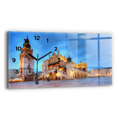 Horloge rectangulaire horizontale Place du marché principal à Cracovie