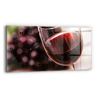 Horloge rectangulaire horizontale Verre de vin rouge
