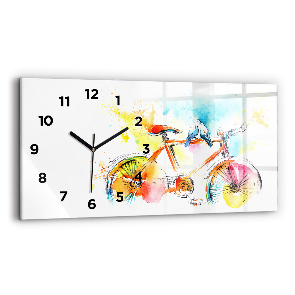 Horloge murale horizontale Vélo peint