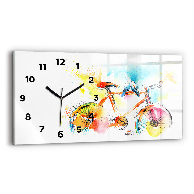 Horloge murale horizontale Vélo peint
