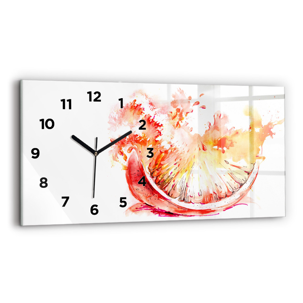 Horloge murale horizontale Orange peinte