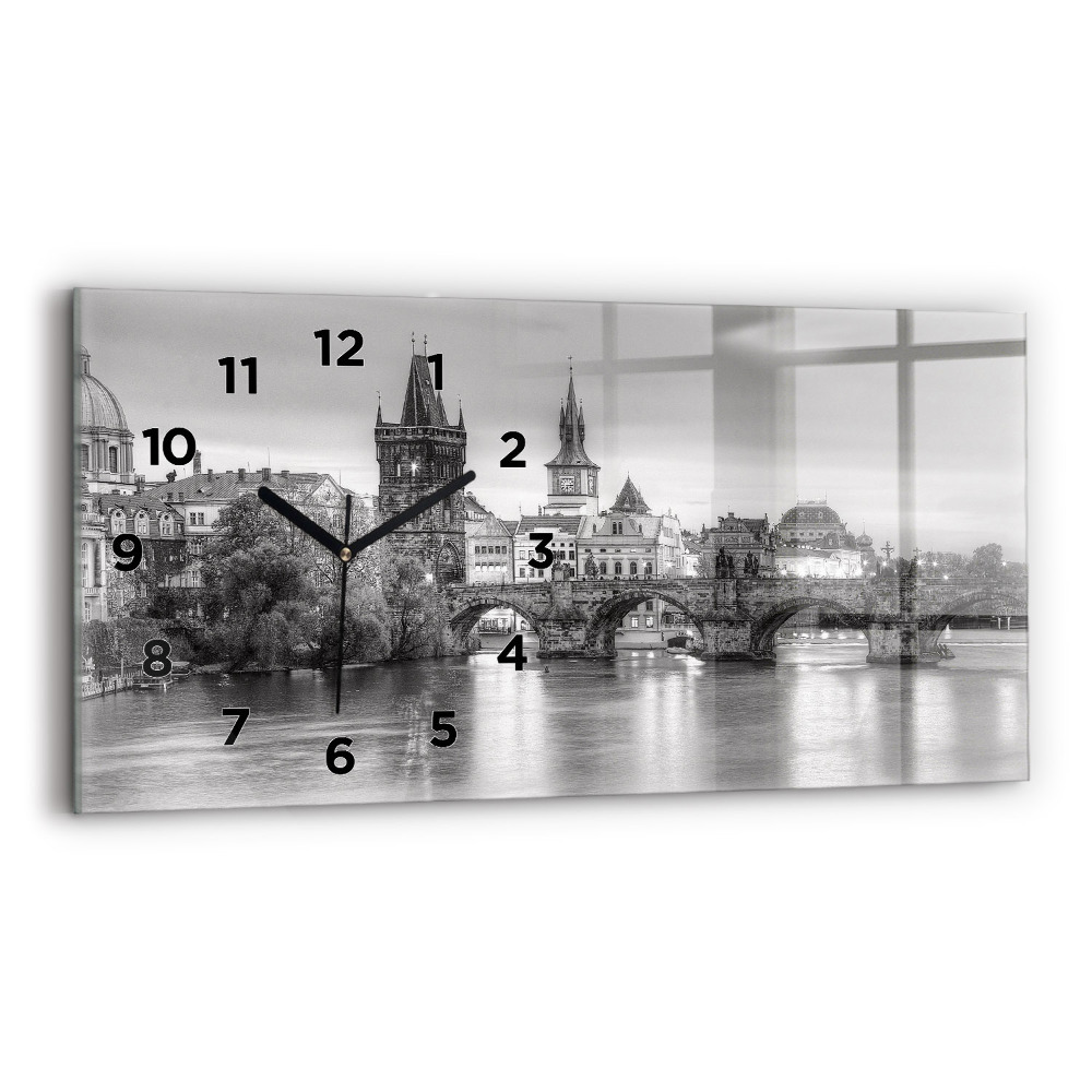 Horloge rectangulaire horizontale Vue du pont Charles à Prague