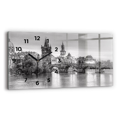 Horloge rectangulaire horizontale Vue du pont Charles à Prague