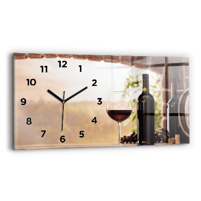 Horloge horizontale en verre Bouteilles de vin