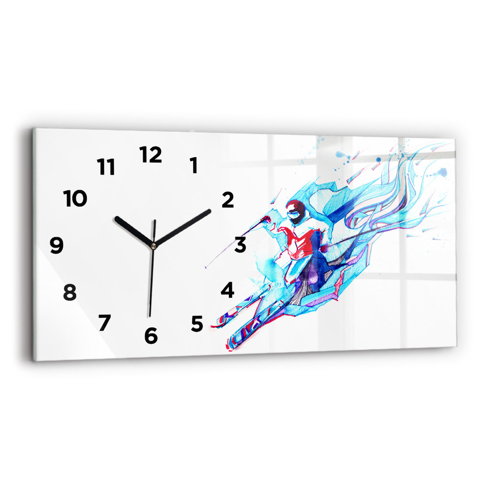 Horloge murale horizontale Skieur