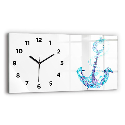 Horloge rectangulaire horizontale Ancre de mer