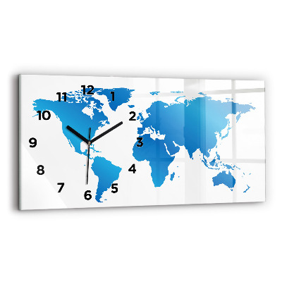 Horloge horizontale en verre Carte du monde