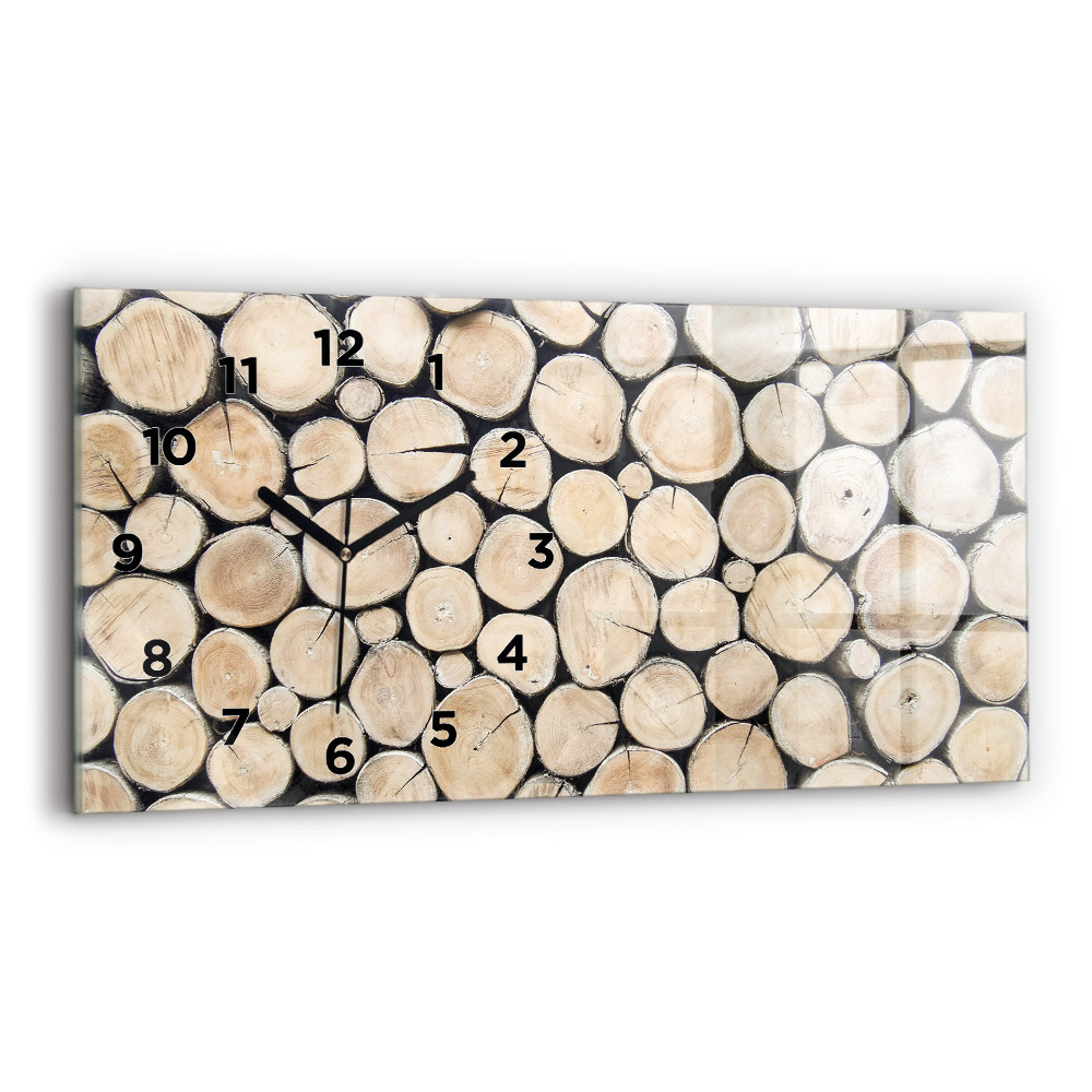 Horloge murale horizontale Souches d'arbres tronquées