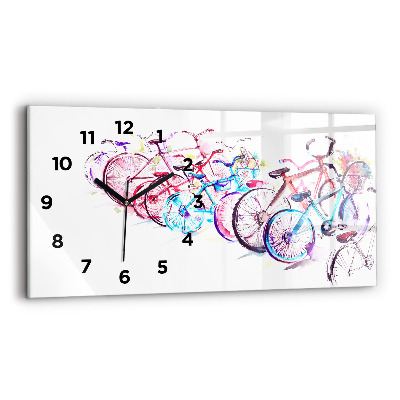 Horloge rectangulaire horizontale Vélos de ville colorés
