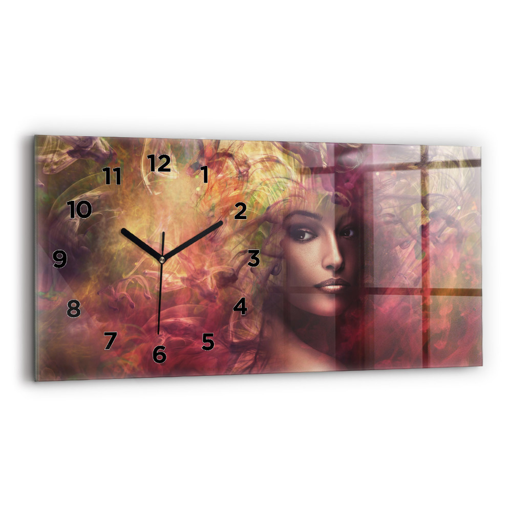 Horloge murale horizontale Portrait de femme