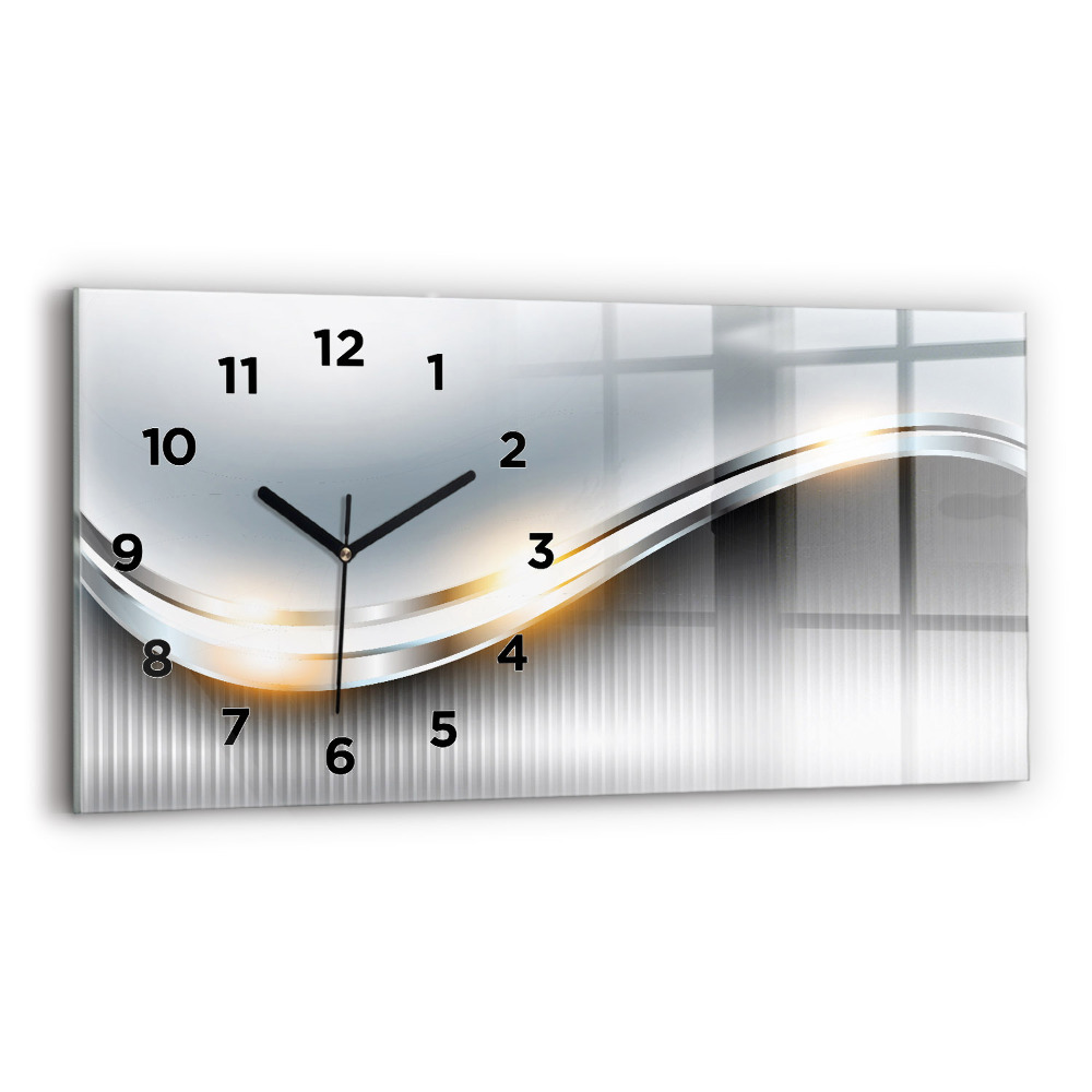 Horloge horizontale en verre Abstraction métallique