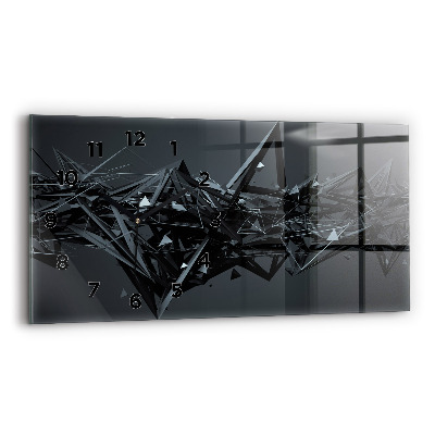 Horloge rectangulaire horizontale Abstraction noire